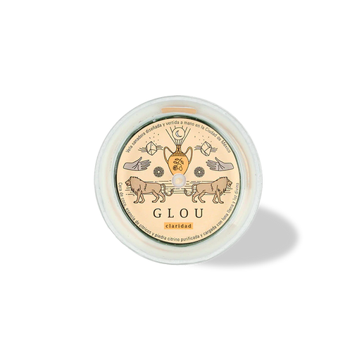 Vela Mini Claridad Vegana de Cítricos con Cuarzo Citrino Glou Studio