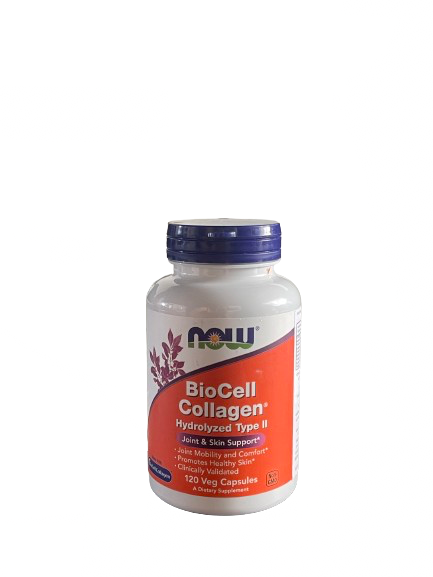 BioCell Colágeno Hidrolizado Tipo II 120 Caps Veg. Now Foods