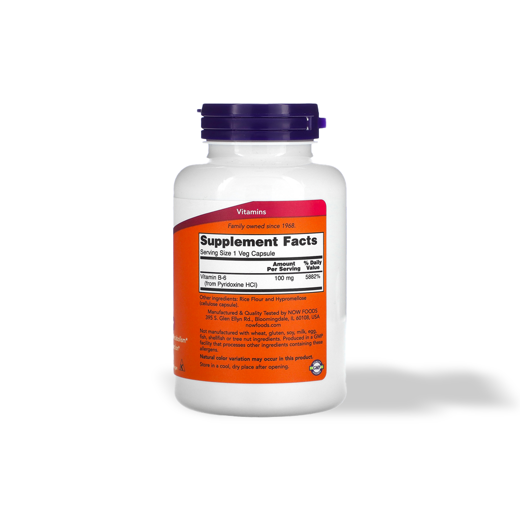 Vitamina B6 100 Mg 100 Cápsulas Now Foods – Vidya Market